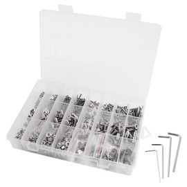 940 Pieces NUZAMAS Hex Socket Flat Countersunk Screws Nuts and Washers Set M2 M3 M4 M5 Stainless Steel Cylinder Screws Hex Socket Threaded Screws Assortment Kit with Storage Box and Hex Key