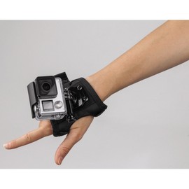 Hama Handheld Mount for GoPro Actioncam Size M Adjustable Velcro 360° Rotation Black
