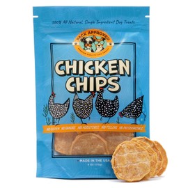 Pack Approved Chicken Chips for Dogs - Crunchy Chicken Dog Treats for Training - Single Ingredient Dog Treat - Dried Chicken Treats for Dogs - 100% Chicken Breast Dog Treats, All-Natural - 4oz