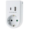 ChiliTec Socket Adapter USB-C USB-A Adaptor Plug 230 V Earthing