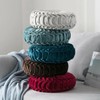 HLOVME Round Velvet Pillow for Couch Small Handmade Decorative Throw