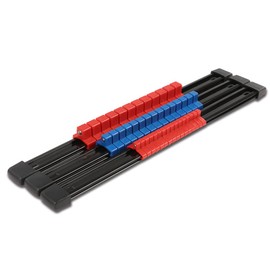 G-PLUS ABS Mountable Socket Organizer Rail Holder 6Pcs ABS Socket Organizer Drive Socket Holder 1/4" x 16 Clips 3/8" x 15 Clips 1/2" x 12 Clips Heavy Duty Drive Socket Rail Holders