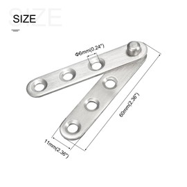 METALLIXITY 360 Degree Rotating Pivot Hinge (60 x 11mm), Stainless Steel Door Hinges - for Home Kitchen Gate Closet Cupboards