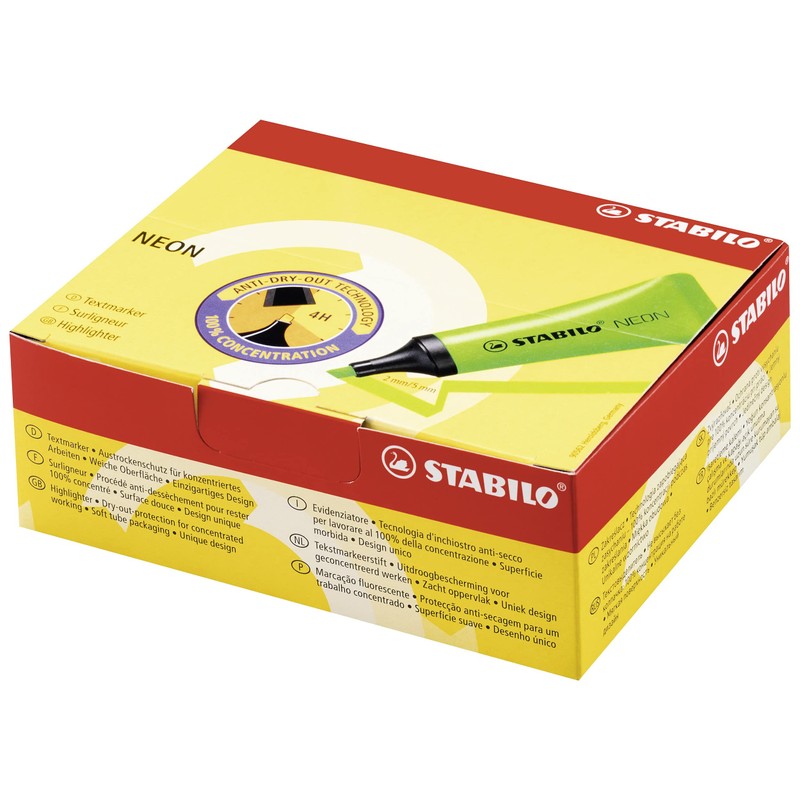 Highlighter - STABILO NEON - Box of 10 - Pink