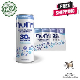 Nurri 30g Vanilla Ultra-Filtered Milkshake 11 fl. oz., 12 pk. FREE SHIPPING