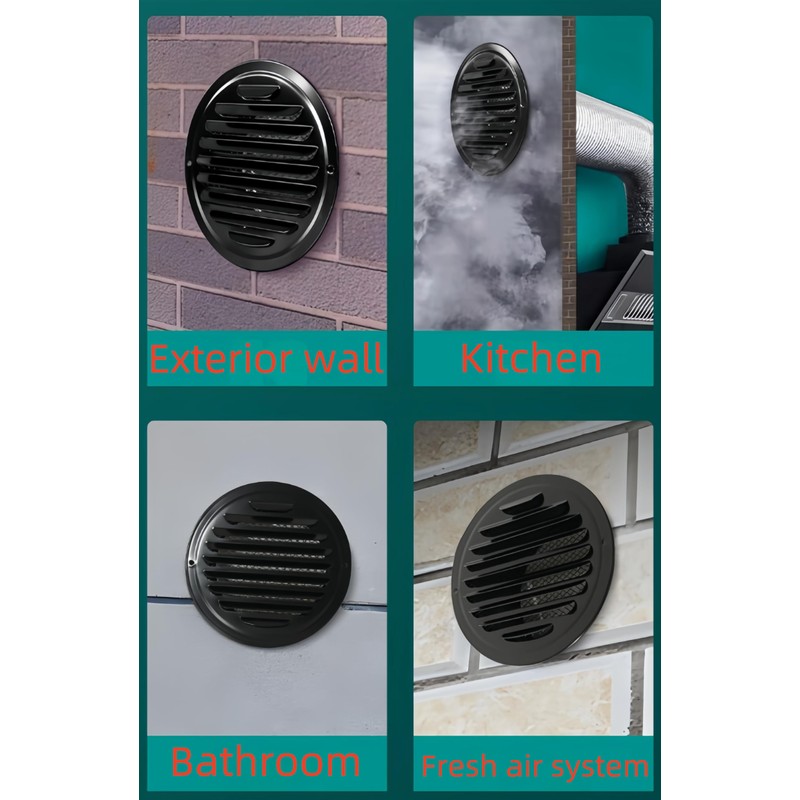 4 Inch Stainless Steel Vent Round Black Soffit Vent Cover