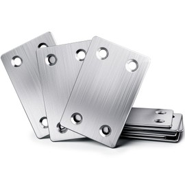 YOOPIN 20PCS Flat Brackets for Wood, 60x38x1.5mm Flat Joining Plates for Wood, Stainless Steel Sleeper Bracket, Silver Mending Plates for Timber Fixing, Flat Metal Brackets Repair Connector