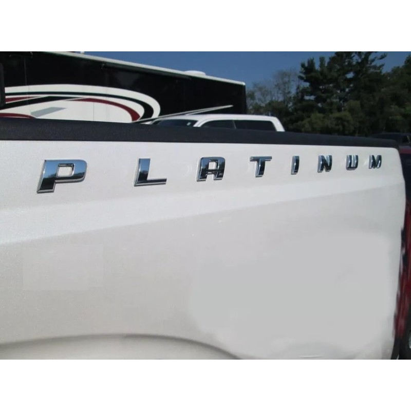 1x Side Bed Platinum Emblems 3D Letter Badge with Adhesive