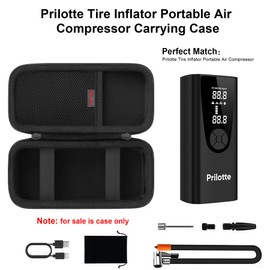 Elonbo Carrying Case Compatible with Prilotte Tire Inflator Portable Air Compressor, 150PSI Cordless Tire Pump ​Travel Holder Electric Air Pump Smart Tire Inflator Storage Bag, Black