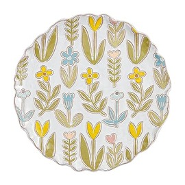 Mud Pie Flower Platter, 12" dia, ASSORTED