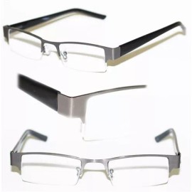 Unbranded Reading Glasses BRUSHED METAL Top Only HEMATITE GRAY Frame Narrow Lens +1.75
