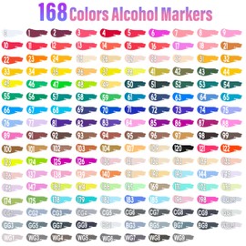 Halobios Alcohol Markers, 168 Colors Dual Tip Fine & Broad Drawing Markers Alcohol Marker Set with Case, Marker for Kids Adults Coloring Artists Drawing Sketching Card Making and Illustration