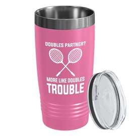 Badminton Player Pink Edition Viking Tumbler 20oz - Doubles partner - Badminton Player Racket Sport Theme for Athlete Net Birdie Court Game