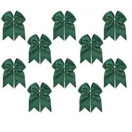 Chixx 10 Chixx Full Rhinestone Bulk Lot Wholesale Bundle Cheer Dance Bows-Hunter Green