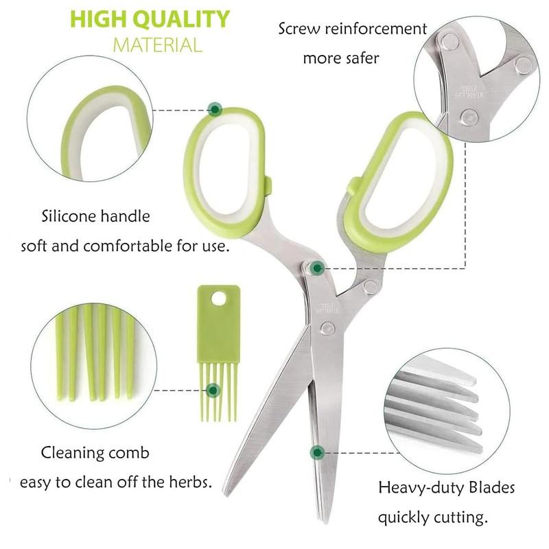 Yharnamite 3 Pcs Herb Scissors, 5 Stainless Steel Blade with