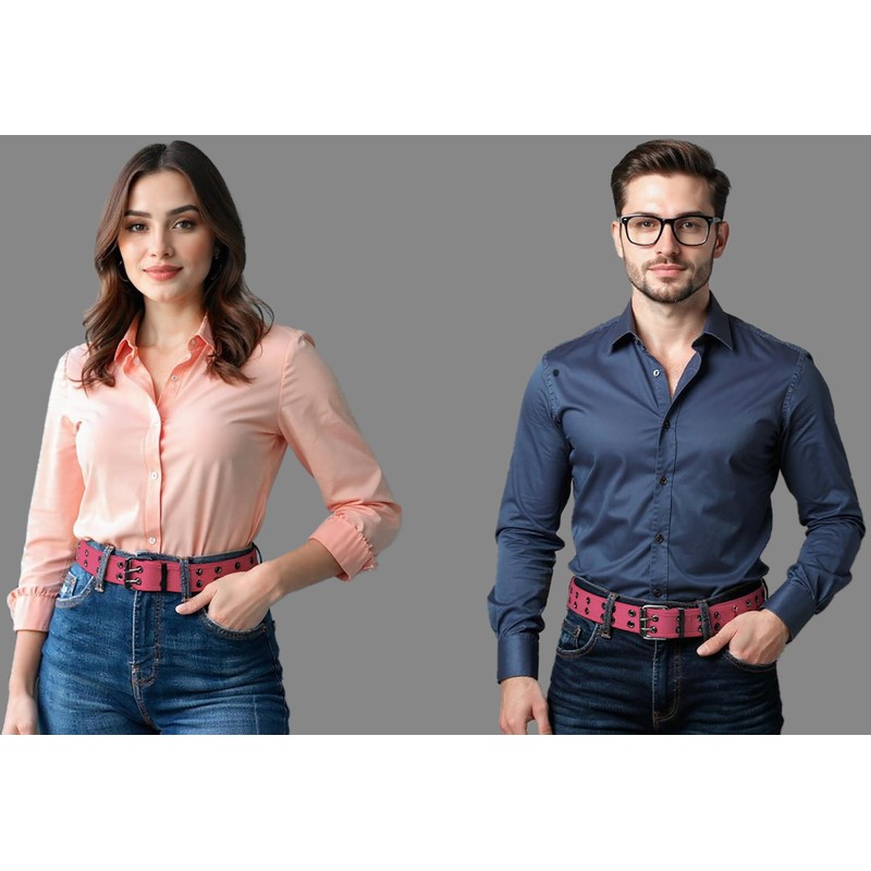 Canvas Double Grommet Hole Belt, Unisex, Double Prong Belts for