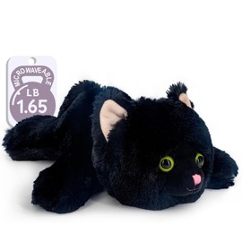 MARYSUN Microwaveable Black Cat Stuffed Animal - Weighted Stuffed Animal Plush, Heating Pad, Cozy Gift for Girls|Women|Kids|Elder People