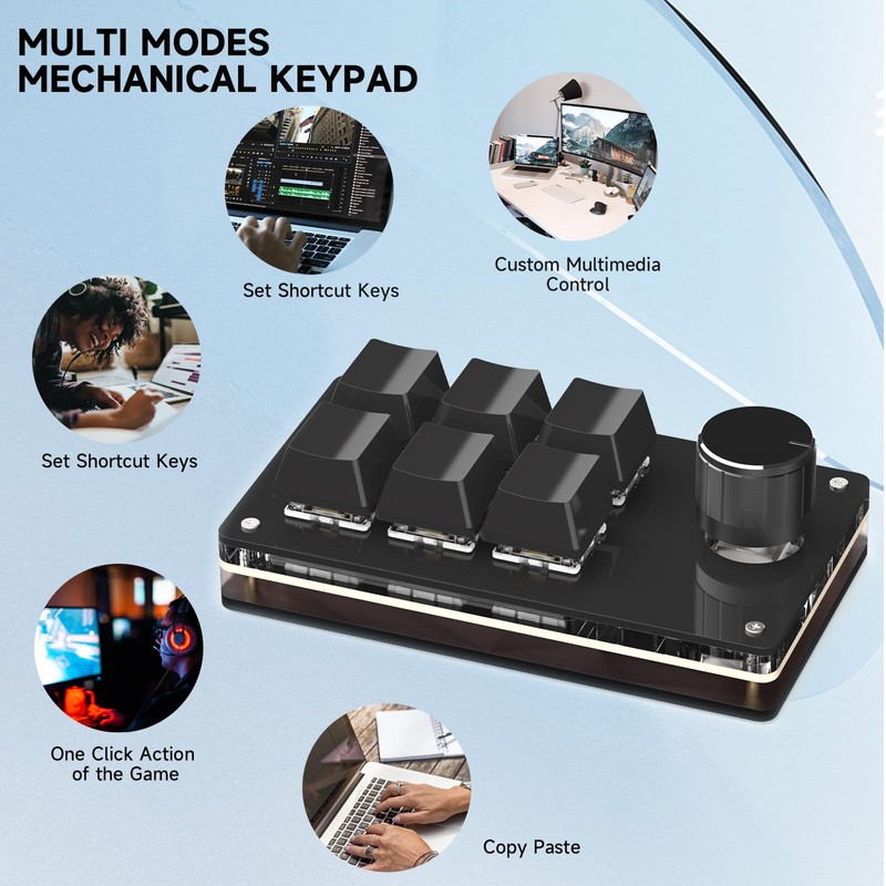 SIKAI CASE Programmable Macro Keyboard,6 Key Macro Mechanical Gaming Macro
