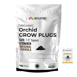 Boca Hydro Organic Orchid Grow Plugs 1.5" Original Formula + Boca Hydro Mycorrhizae Packet (50 Pack)