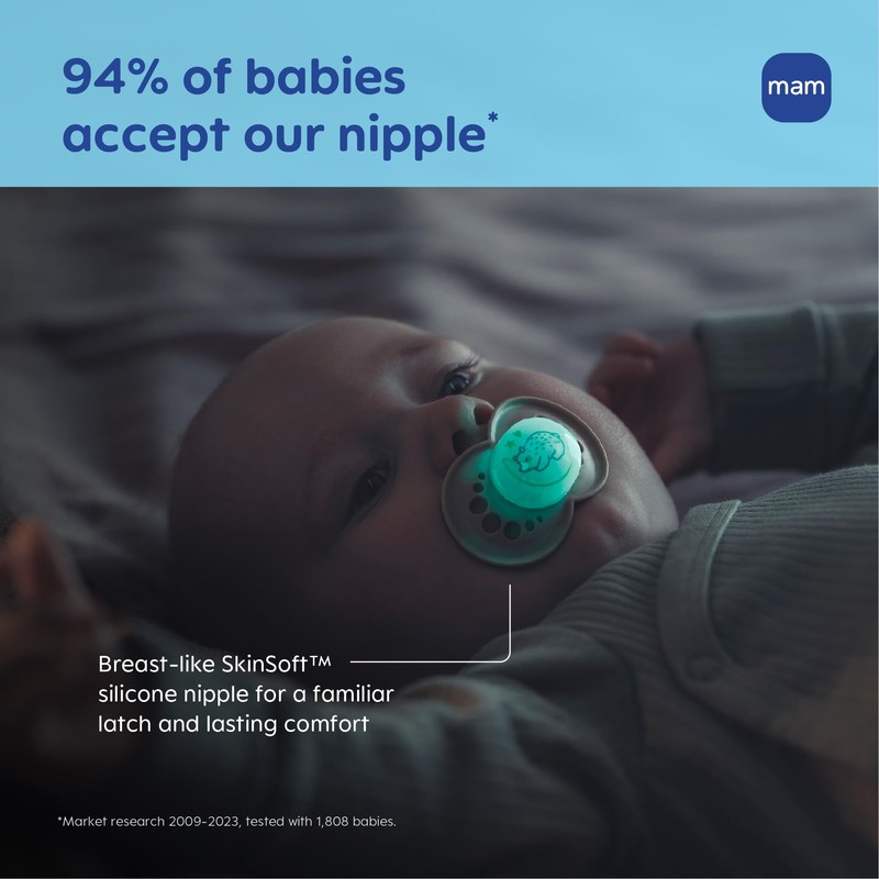 MAM Original Baby Pacifiers 6-16 Months, Binky for Newborn Babies,