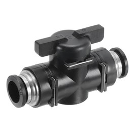 PATIKIL 1/2" Pneumatic Ball Valve, 5 Pack 1/2" OD BUC Push to Connect Tube Fittings Ball Valve Union Straight Air Flow Control Valve for Air Hydraulic, Black Silver