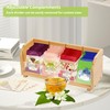 Qivine Wooden Tea Box, Bamboo Tea Caddy for Tea Bags