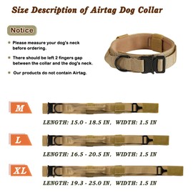 RHXOFYANG Tactical Dog Collar and Leash Set, Adjustable Military Nylon Dog Bungee Leash and Collar with Handle and Heavy Metal Buckle, Dog Training Collar Leash Set for Medium Large Dog (L, Brown)