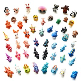 52 Pcs Mini 3D Printed Animals, Articulated Flexible Wiglets Toys, 3D Printed Fidget Toys Bulk with 3D Printed Axolotl, Party Favors Goodie Bag Stuffers Classroom Rewards for Kids