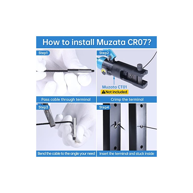 Muzata 20 Pack 1/8" Invisible Cable Railing Kit Hardware Cable