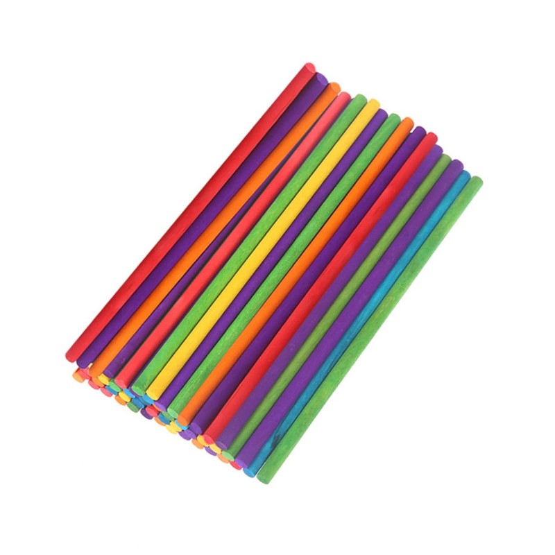 STOBOK 100pcs DIY Matchsticks Colored Wood Dowel Rods for DIY