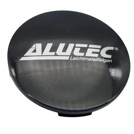 1 x Alutec Hub Cap 64 mm Graphite (N32) Logo Silver – Original Wheel Centre Cap/Hub Cap