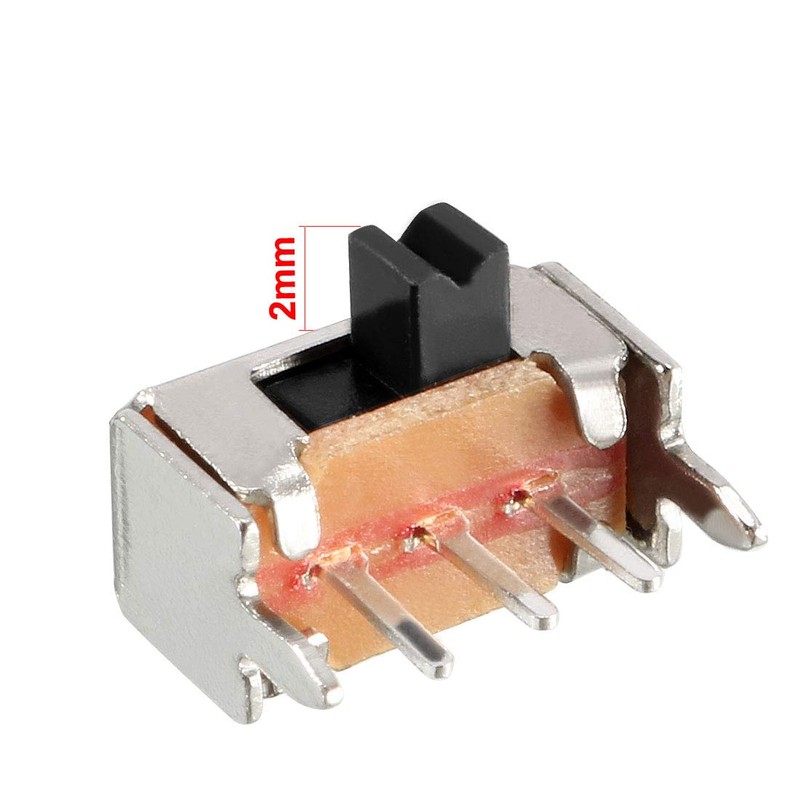uxcell 20Pcs 2mm Horizontal Slide Switch SPDT 1P2T 3 Terminals