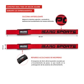 ISARD Sports Straps Gym - Gewichthebergürtel, Powerlifting, Bodybuilding, Gewichtheben und Fitness, Handgelenkstütze aus Neopren und Silikon, rutschfest, für Damen und Herren