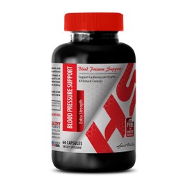 Blood Pressure Herbs - Blood Pressure Support - Extra Strength - Garlic Supplement - 1 Bottle (60 Capsules)