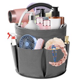 NVIYAM Putzmittel Organizer, Faltbarer Putztasche, Putzmittel Aufbewahrung mit Griff und 6 Tasche, Putzkorb Tragbar, Reinigungstasche für Innenbereich,Garten,Badezimmer, Schwarz