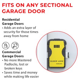 Keyless Garage Door Slider Lock – Secure Garage Door Deadlock – Residential or Commercial​ (1 Pack)