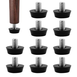 QarulG 10 PCS M8 x 10 x 22mm Furniture Glide Leveling Feet Adjustable Leveler Floor Protector for Table Heavy Duty Furniture Leveling Feet Screw for Table Chair Stool Furnitures Legs Cabinets
