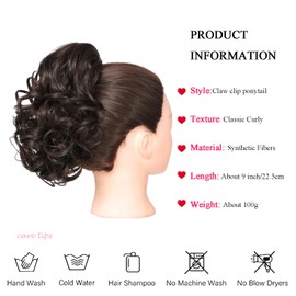 Gewellte Klaue Clip auf Pferdeschwanz Haarverlängerungen Lockiger Clip in Pferdeschwanz Verlängerung Kiefer Clip Pferdeschwanz Haarteile für Frauen Mädchen Fake