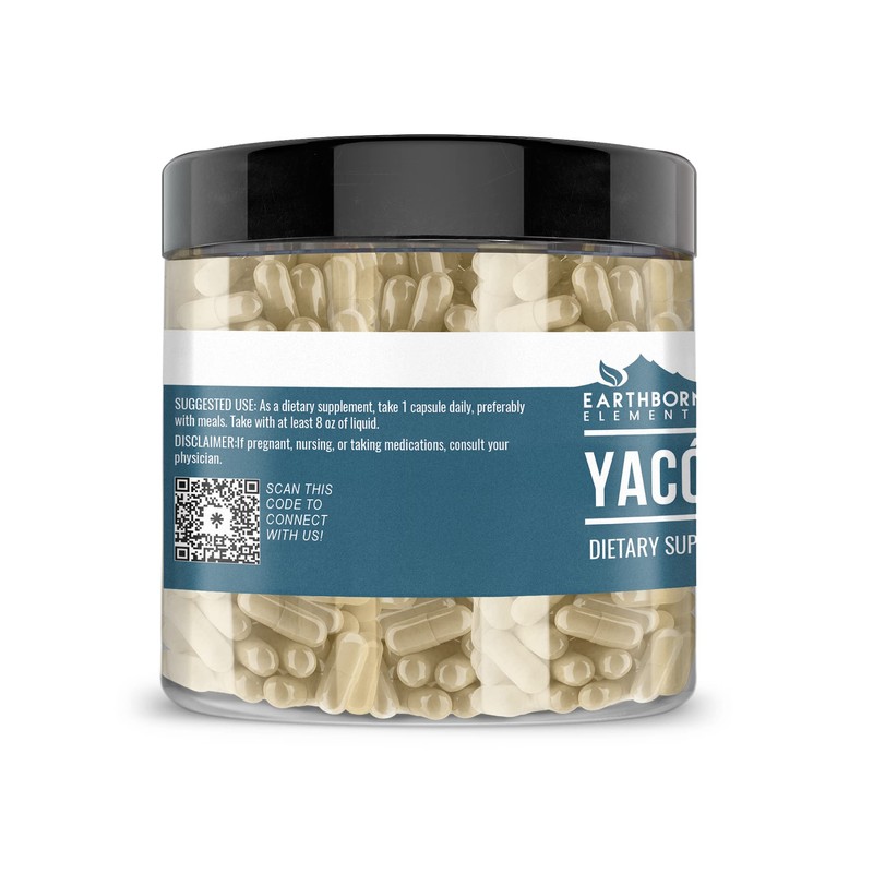 Earthborn Elements Yacon Root (200 Capsules), Pure & Undiluted, No