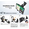 Ramtech Universal Car GPS Windshield Dual Clip Mount, Suction Cup