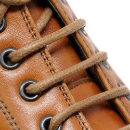 Laccico Shoelaces, Round, Robust, Waxed, Diameter 2.5 mm, Colour: Light Brown, Length: 60 cm