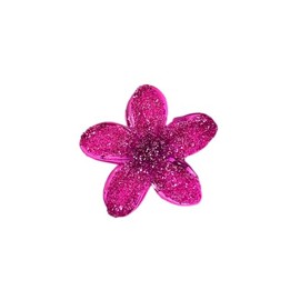 Sparkly Pink Flower Hair Clip with Rhinestone Glitter, Plumeria Design (Rose Pink)