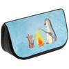 Mr. & Mrs. Panda Penguin Campfire Cosmetic Bag, blue, Hand