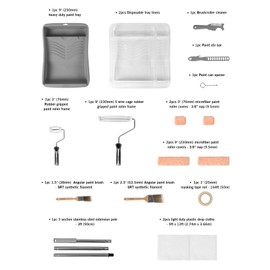 ROLLINGDOG Paint Roller kit - 3 Inch and 9 Inch Paint Roller 18Pcs Wall Painting Supplies Microfiber Paint Rollers with Extension Pole for Painting Walls