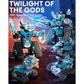 Opmind 5 in 1 STEM RC Robot Building Kit, 398PCS APP & Remote Control Blocks DIY Engineering Robotics, Erector Science Set for Kids Age 6 7 8 9 10 11 12+, Educational Learn Toys Gift for Boys & Girls