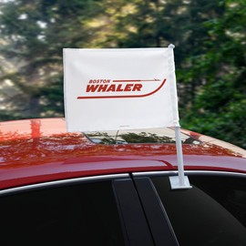 Boston Whaler Red Logo Car Truck Flag with Window Clip On Pole Holder