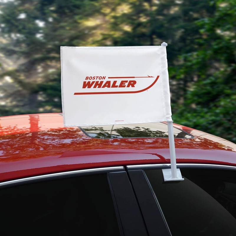 Boston Whaler Red Logo Car Truck Flag with Window Clip