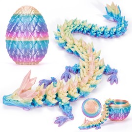 HIMS 3D Printed Dragon Eggs with Dragon Inside, Dragon Egg Movable Crystal Dragon Toy, Surprise Easter Dragon Eggs, Home Decor