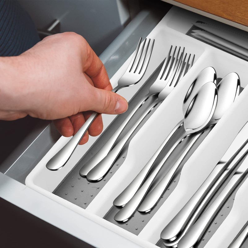 Homikit Cutlery Tray for Drawers, Plastic Cutlery Tray with 5