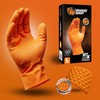 RHINO GRIP Nitrile Gloves - Disposable Gloves, Diamond Grip Orange